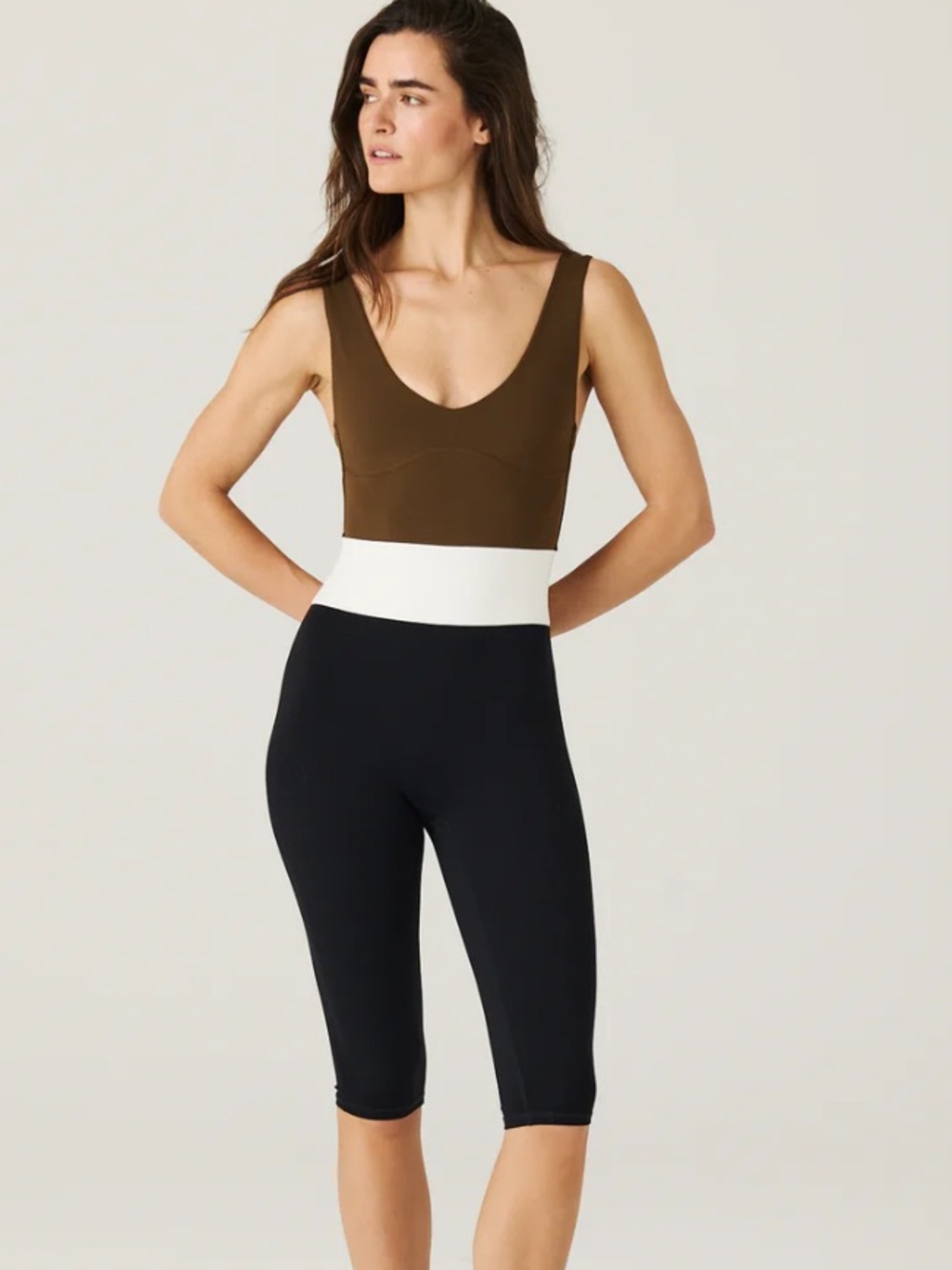 Daughter lessons Colorblock Scoop Neck capri Bodysuit curr season S new w tags